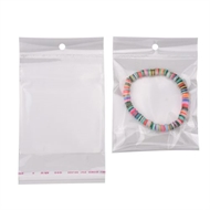 100 klare cellofanposer med hul til ophængning - 7 x 10,5 cm.